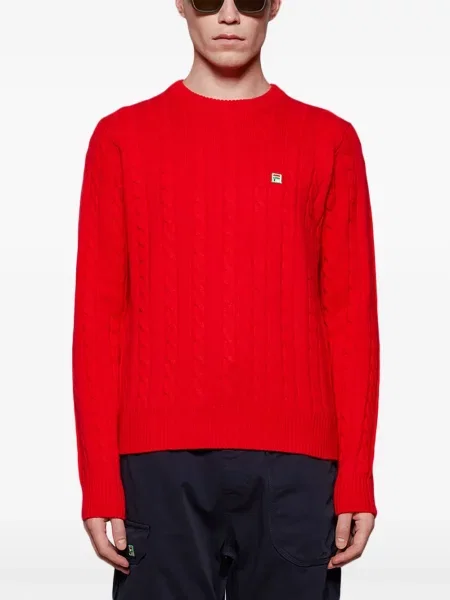Sweter Fila z okrągłym dekoltem czerwony