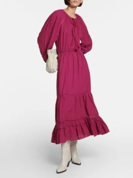 Lenvászon midi ruha Isabel Marant, ãtoile lila