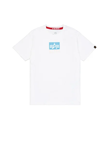 ALPHA INDUSTRIES Tricou Satin albastru deschis alb