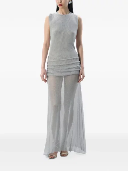 Rochie maxi Manuri cu volane gri