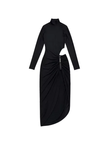 Rochie maxi Amazuìn asimetrică negru