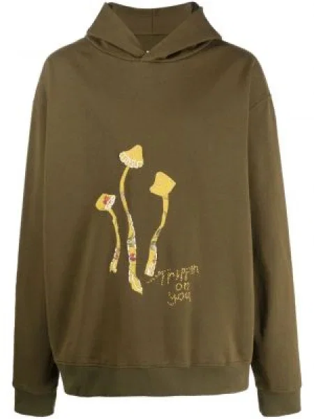 Hanorac cu glugă Maison Margiela cu glugă verde