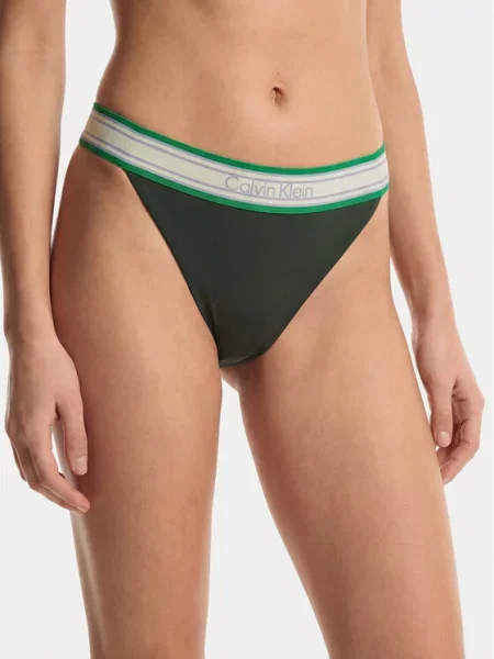 Calvin Klein Swimwear Dół od bikini ciemny zielony