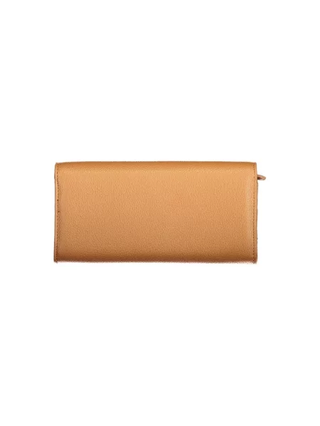 Lniany portfel Valentino Bags brązowy