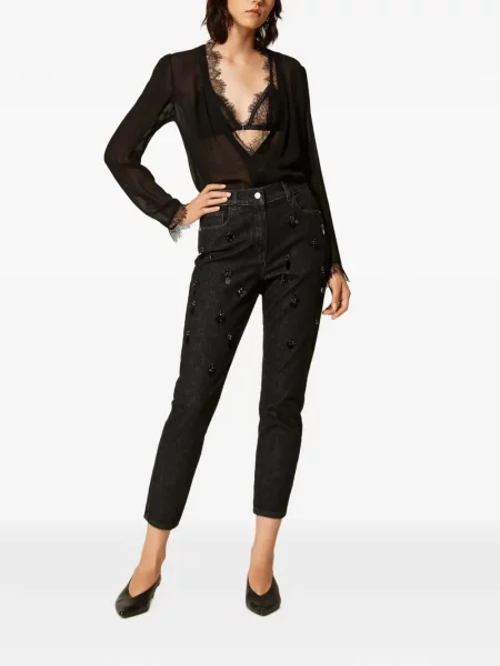 Blugi Twinset cu paiete negru