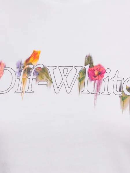 Virágos póló Off-white autogrammal fehér