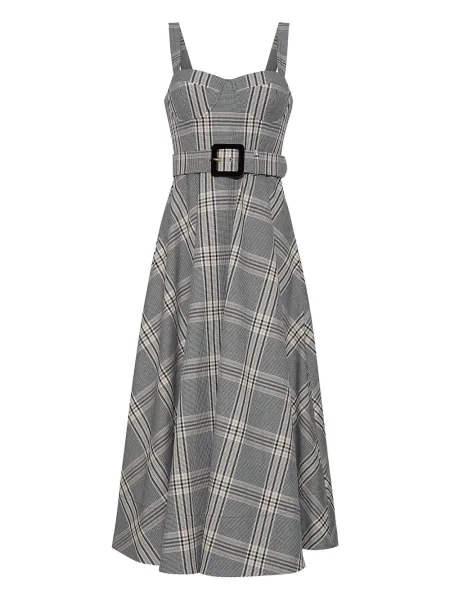 Sukienka midi Cara Cara do kolan garniturowa szara