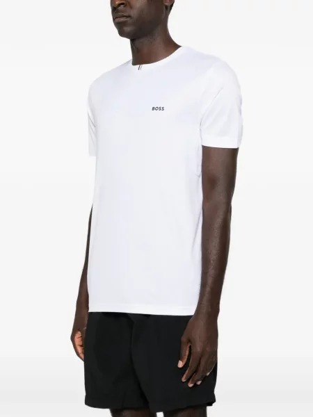 Tricou Boss cu imagine cu decolteu rotund alb