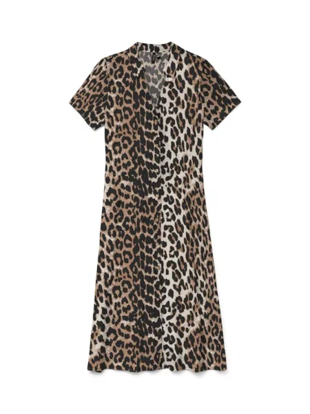 VERO MODA Rochie tip bluză VMJOSIE crem / maro deschis negru