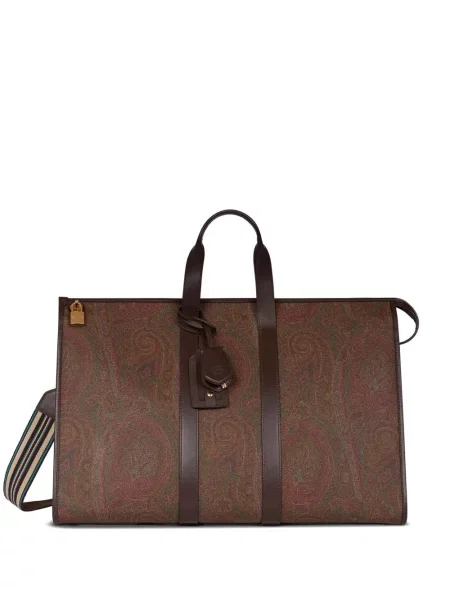 Geantă de călătorie Etro cu imagine cu model paisley maro