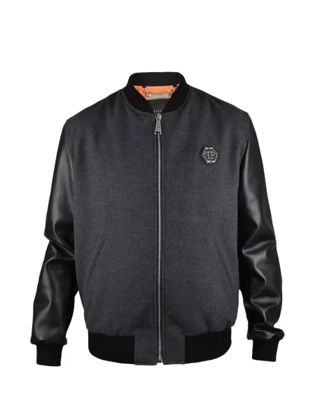 Geanta de piele Philipp Plein cu imagine gri