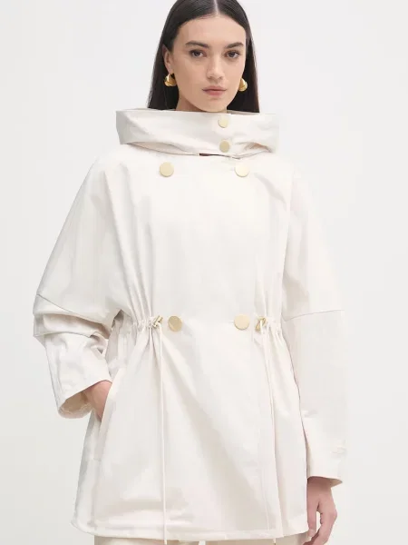 Armani Exchange parka z bawełną beżowa