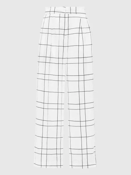Штани Duomo Letizia з льону в клітинку Faithfull білі