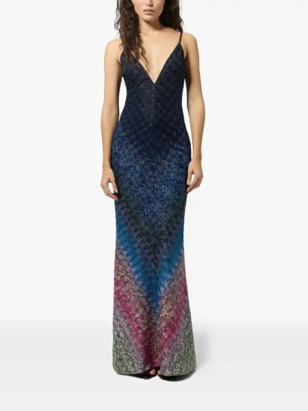 Rochie Missoni tricotate albastru