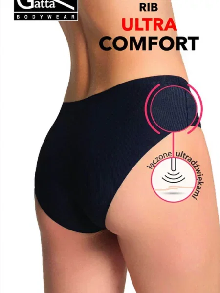 Бесшовные трусики слип FIGI_GATTA_BIKINI_RIB_ULTRA_COMFORT чорні