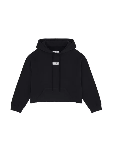 Bluza z kapturem Mm6 Maison Margiela z kapturem czarna