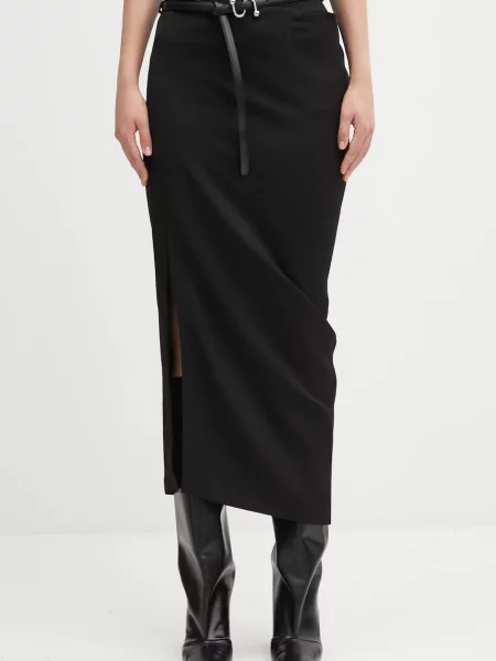 Sportmax fustă PONTIDA midi drept negru