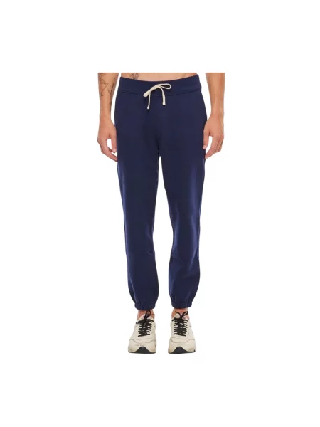 Dzianinowe spodnie dresowe Ralph Lauren niebieskie