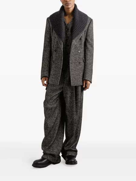Sacou Dolce & Gabbana cu model herringbone gri
