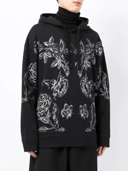 Φλοράλ hoodie Valentino Garavani με σχέδιο μαύρο