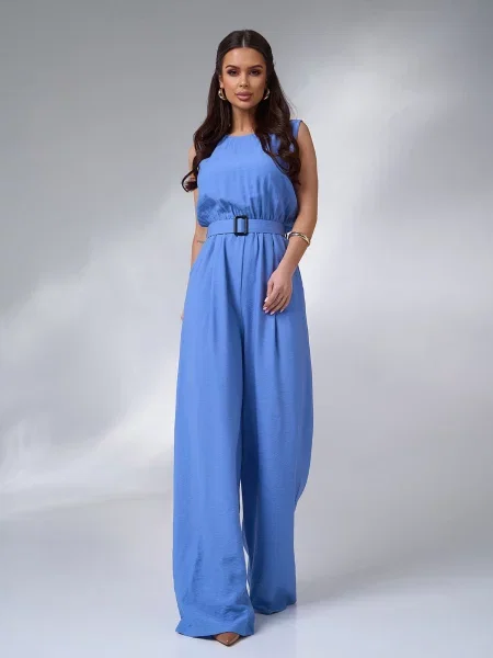 Лляний Комбінезон ISSA Plus блакитний