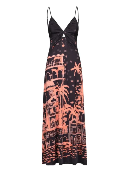 Rochie maxi Johanna Ortiz cu imagine de costum negru