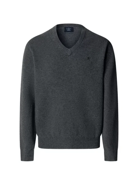 Pulover Hackett London cu decolteu în V gri