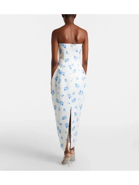 Rochie Leo Lin cu model floral alb
