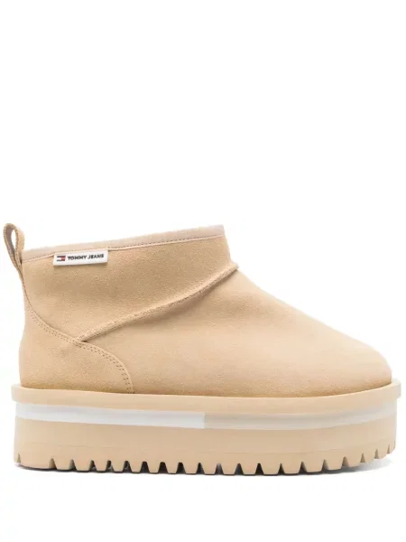 Botine Tommy Jeans din piele de căprioară