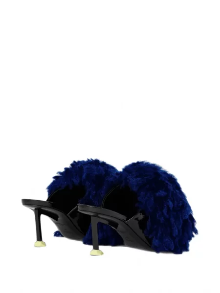 Papuci tip mules Givenchy din piele de lac albastru
