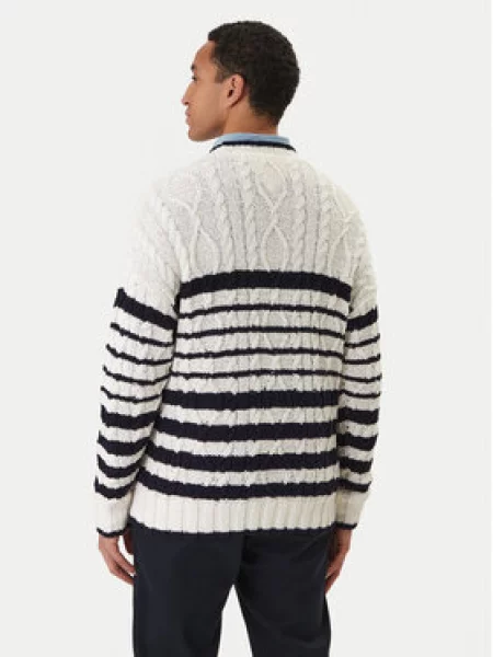 TOMMY HILFIGER Pulover BRETON mornarska / rdeča / volneno bela