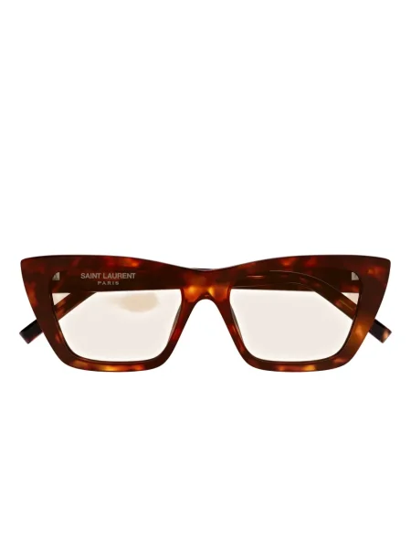 Ochelari de soare Saint Laurent Eyewear cu imprimeu geometric maro