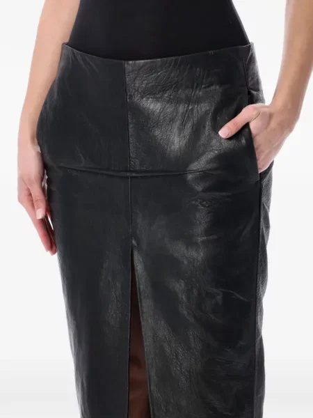 Fustă midi Rick Owens negru