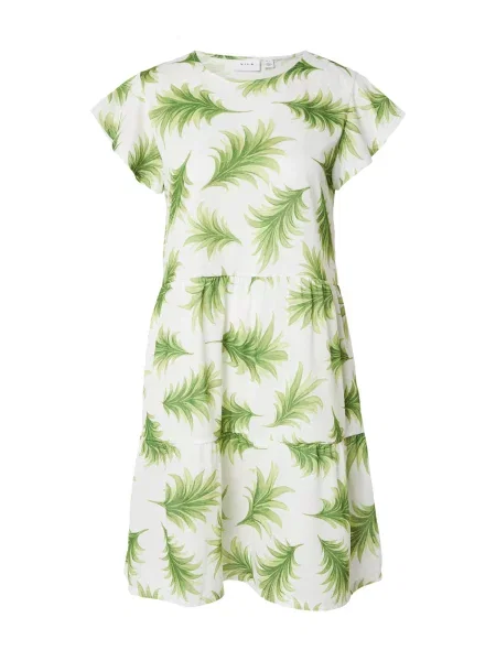 VILA Rochie de vară VISUN crem / kiwi / pastel verde