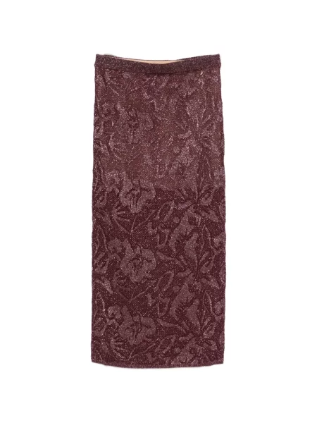 Fustă midi Liu Jo cu model floral din jacard violet