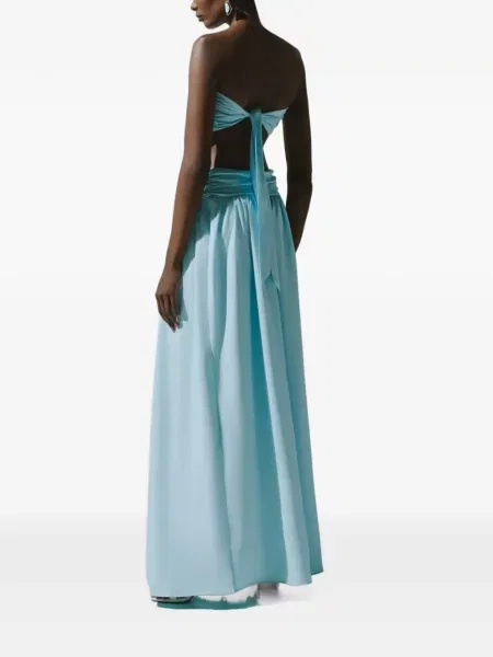 Rochie maxi Baobab cu volane fără bretele albastru