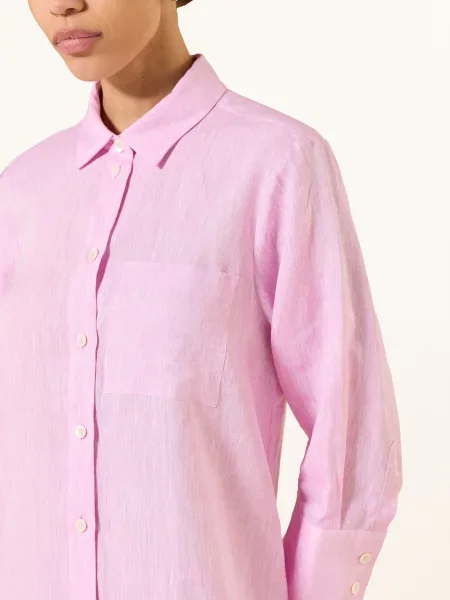 Robert Friedman Sukienka Koszulowa Z Lnu pink różowa