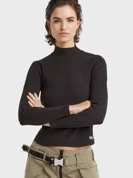 Асиметричний лонгслів G-star Raw чорний