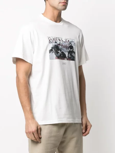 Tricou Throwback cu imagine alb