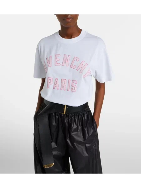 Tricou Givenchy cu broderie alb