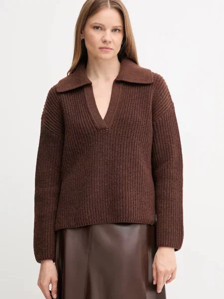 Barbour pulover din amestec de lână ROBYN călduros maro