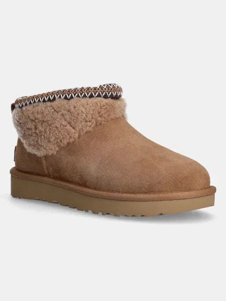 Cizme Pentru Femei Ugg Classic Ultra Mini Maxi Curly Boot maro