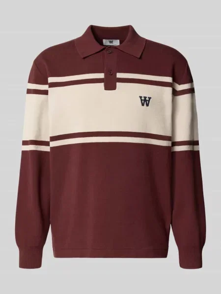 Koszulka polo z wyhaftowanym logo model ‘Curt’ Wood Wood bordowe