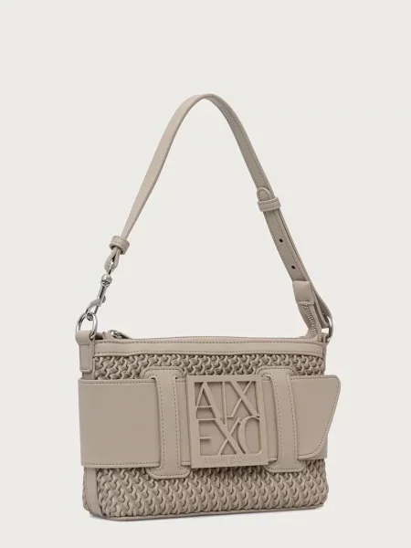 Geantă shopper Armani Exchange din piele bej