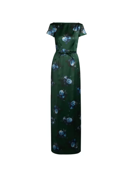 Rochie Erdem cu model floral cu imagine verde