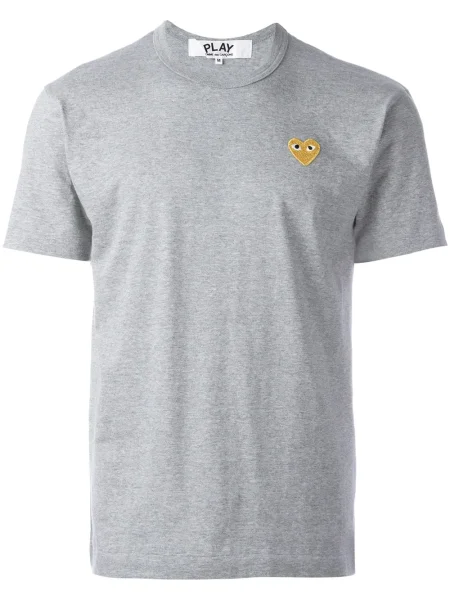 Tricou Comme Des Garcons Play cu motiv cu inimi gri