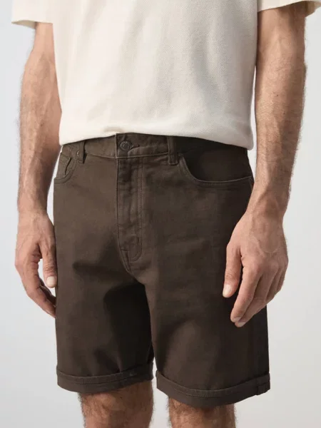 Bermudy dżinsowe slim fit czekoladowy Mężczyzna 44 MANGO MAN
