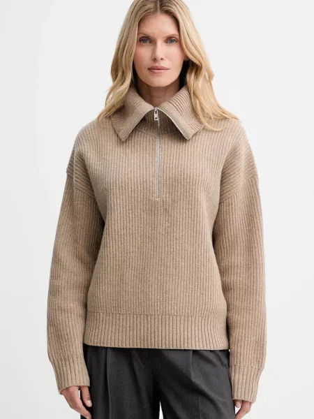 Filippa K pulover de lână cu guler bej