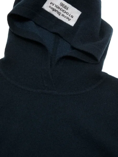 Pulover Acne Studios cu glugă albastru