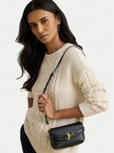 Lauren Ralph Lauren torebka skórzana czarny